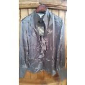 St John Grey silk blouse